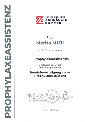Berufsberechtigung in der Prophylaxeassistenz