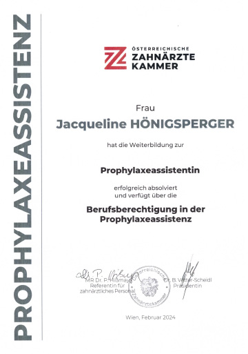 Berufsberechtigung in der Prophylaxeassistenz