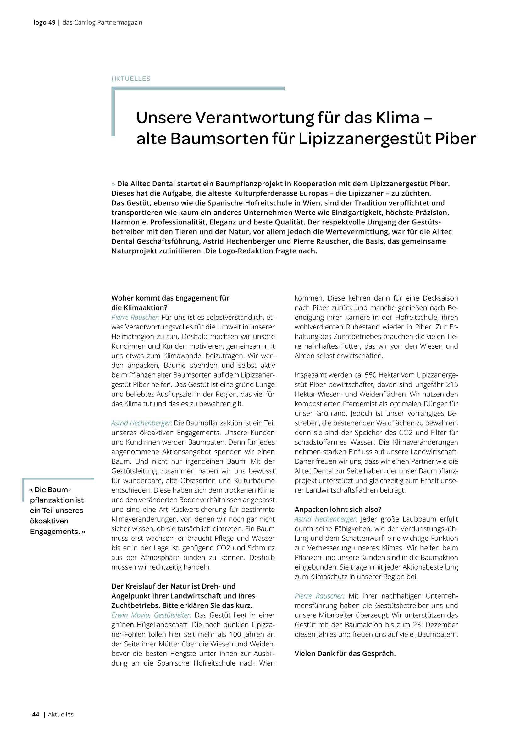 Lipizzaner Baumpflanzprojekt