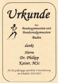 Urkunde Mittelschule 2024/2025