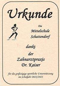 Urkunde Mittelschule 2022/2023