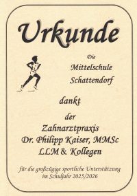 Urkunde Mittelschule 2025/2026