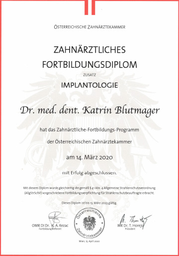Zahnärztliches Fortbildungsdiplom