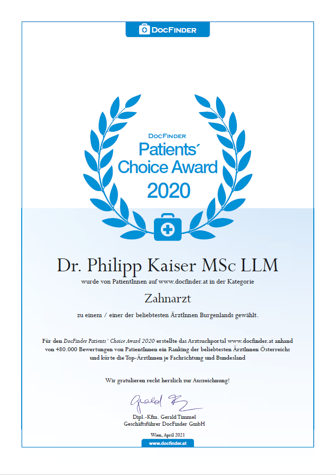 Patients' Choice Awards 2020 - Dr. Philipp Kaiser