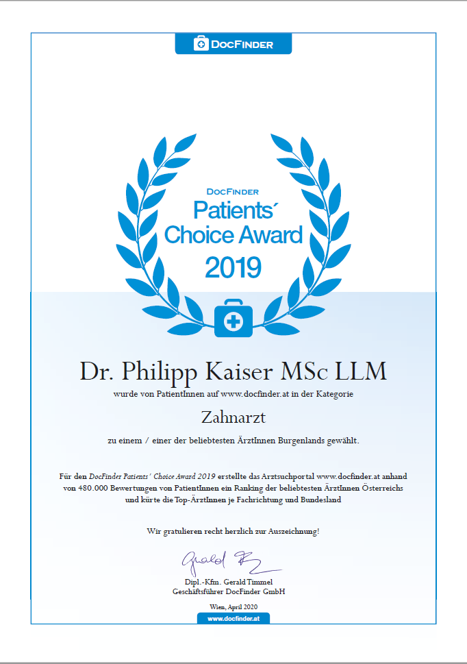 Patients' Choice Awards 2019 - Dr. Philipp Kaiser