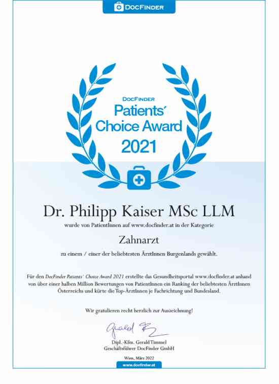 Patients' Choice Awards 2021 - Dr. Philipp Kaiser