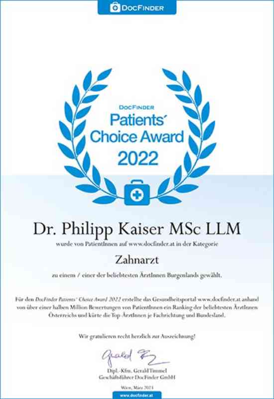 Patients' Choice Awards 2022 - Dr. Philipp Kaiser