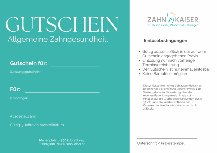Gutschein für den Zahnarzt – mehr als nur ein Geschenk