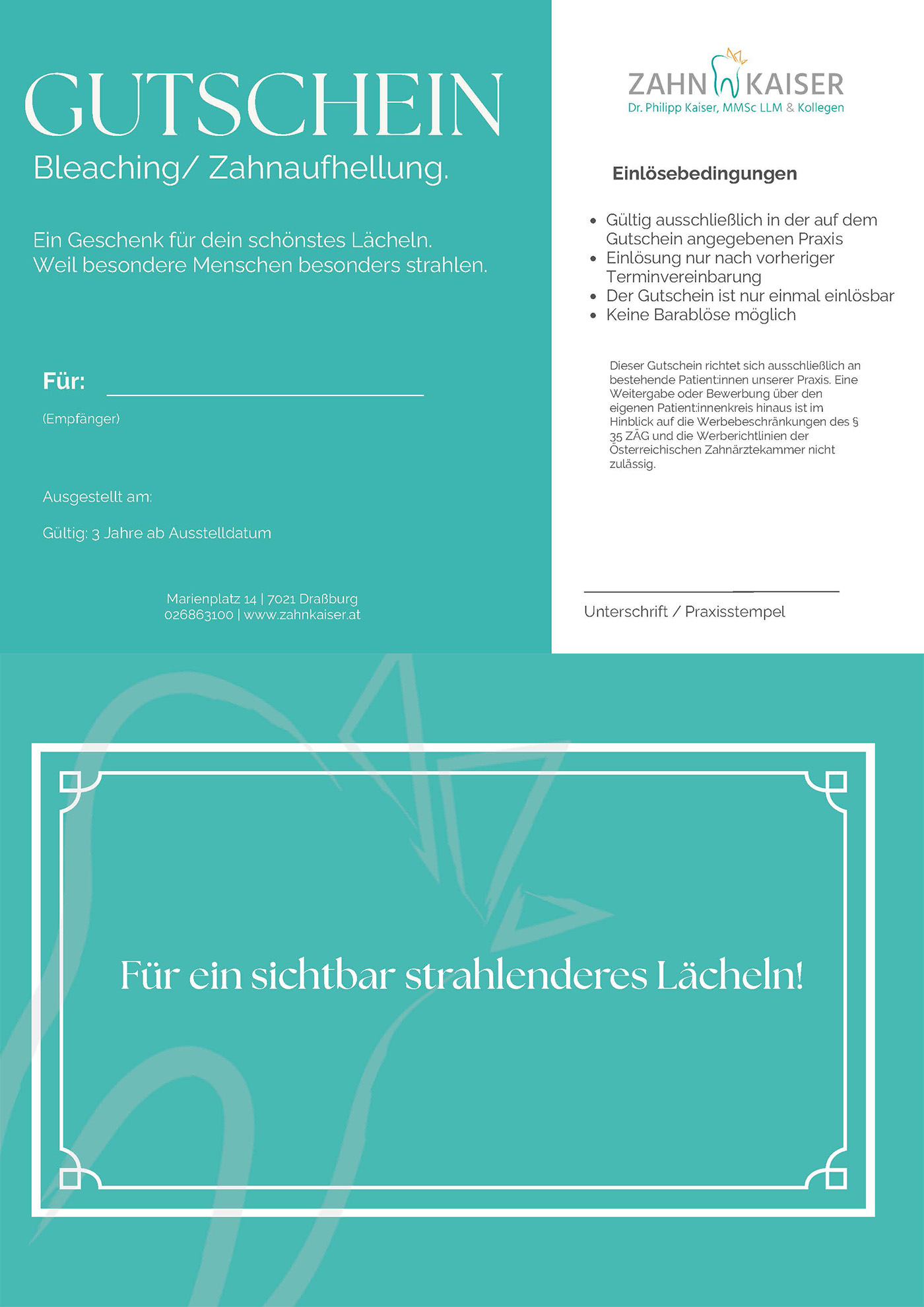 Gutschein - Bleaching/Zahnaufhellung